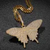 Hip Hop Custom Butterfly Naszyjnik Kombinacja Słowa Nazwa z dużym łańcuchem Zapięcie Pełna Lodowa Cubic Cyrkon Biżuteria X0707
