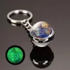 Keychains Universe Star Key Ring Solar System Metal Pendant Galaxy Nebula Earth Double-Sided Glass Ball Chain DIY Keychain Accessories Miri2