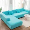 Łatwa pamięć masowa Elastyczna kanapa Pokrywa Sofa Loveseat Sofy Pokrywy do salonu Segmental Slipcover Fotel Meble Solid 24 Kolory