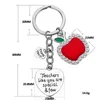 Teachers' Day Gift Stainless Steel Keychain Pendant Creative Apple Key Chain Luggage Decoration Keyring