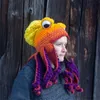 Oorwarmers Inktvis Octopus Hoed Herfst en Winter Producten Creatieve Hiphop Grappige Handgemaakte Gebreide Wollen Hoeden voor Mannen Women269W