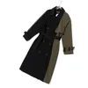 Обладая новая весна и летняя мода повседневная длинная рукава лоскутная асимметричная среда длины ветровая пальто женщины SJ921 210428