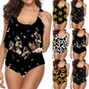 Bikini 2021 Swimsuit Push Up Swimwear Women Set Print Floral Feminino Sexy Biquini High Soly Ternos de duas peças femininos femininos