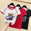 T-shirt blanc femmes Kawaii vêtements été à manches courtes rouge coton t-shirt haut pour Femme Applique éléphant t-shirt Femme 210604