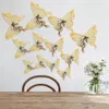 Kelebek Çıkartmaları 12 adet Duvar Çıkartmaları 3D Buzdolabı Dekor için 3 Boyutları Parti Yatak Odası Düğün Oturma Odası Kek Dekorasyon RRE11769