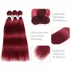 Bundle dritte rosso bordeaux 99j remy brasiliano capelli umani 3 lotti7580169