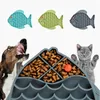 Bol en Silicone en forme de poisson tapis à lécher pour chien bol d'alimentation lente pour petits chiens moyens chiot chat distributeur de friandises fournitures pour animaux de compagnie