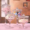 Transparante glazen cake -standaard met deksel snoeppotje deksel trouwdessert display home opslagtank Andere bakware