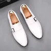 Pointu noir blanc Oxford chaussures hommes formel mariage robe de bal retour fête Pageant Social Masculino affaires mocassins H51