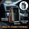 自動車オーガナイザー多機能エアベント収納ポケットPUレザーバッグモバイルペン電話キーW8O5