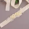 Wedding Sashes Fashion Rhinestone Bälten Blommor och Pearl Bridal Sash Beaded Ribbon för Women Girl Party Dress Up