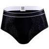 Hommes sous-vêtements maille trous Qucik sec Sexy slips respirant mince hommes glisse Cueca mâle culotte caleçon Gay homme