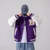 Herrenjacken Unisex Mode Übergroße Hip Hop Varsity Baseballjacke Lederhülle Hi Street Loose Fit Letterman Mantel Oberbekleidung für Paare A2t0