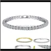 Bransoletki biżuteria 1/2/3 rzędowa okrągła sześcienna cyrkonia bransoletka tenisowa dla kobiet moda złoto sier kolor kryształowe bransoletki/bransoletka biżuteria