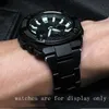 Yopo Stainless Steel Strap Black Silver Bracelet Special Interface for g Shock Gst-w300/400g/b100/w120l Silicoen Watch Chain H0915