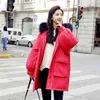Korea Fashion Plus Size Loose Warm Winter Jacket Hooded Fur Coat Kvinnor Parkas Lång Down Bomull Vadderad Kvinna D285 210512