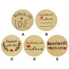 Muurstickers 500 Labels / Roll Gift Baking Seal Etiketten Natuurlijke Kraft Love Handmade Lijm Ronde decoratieve accessoires