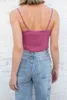 Slanke meisjes zachte linnen camis zomer mode dames sexy korte tops vrouwen vintage roze-witte top boho vrouwelijke chic 210427