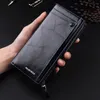 Wallets Men's Genuine Leather Long Purse Female Clutch Money Handbag Handy Passport for Cell Phone Card Holder