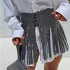 2020 Nieuwe Bling Rhinestone Diamonds Tassel Fringe Breide Belt Self Tie Wrap tailleband rok Peplum taille riem Q0625 2924