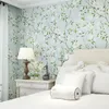 Wallpapers Custom Amerikaanse land rustieke stijl behang groene kleine verse literaire lichtblauwe slaapkamer woonkamer TV achtergrond