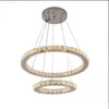 Pendantlampor Creative rostfritt stål rund ring Crystal Chandelier Modern minimalistisk LED -lampor Lyxig sovrum Restaurang HouseH7233197