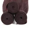 Bundles de cheveux brésiliens raides bordeaux # 99J rouge vif 3/4 pièces faisceau de tissage de cheveux humains Extensions non Remy