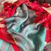 Écharré designer d'automne Big Floral Scarf Femmes Silk Silk Foulard Femme Print Head Hijab Ladies Satin Long Bandana2740097