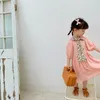 夏のかわいい女の子ボヘミアンスタイルの花襟ロングドレス緩いカジュアルちょう結びビーチドレス210508