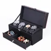 Watch Boxes & Cases Layer 4 Grid Drawer Box Double Case Ring Earring Necklace Jewelry Display Storage Rack GiftWatch Hele22