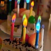 Bougie d'anniversaire à flamme multicolore de rêve, décoration de maison, bougies de flamme multicolores colorées pour décoration de mariage, 20 pièces/lot