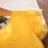 子供たちのドレスの女の子のドレス夏のリトルプリンセスガールレースの弓カジュアルドレス赤ちゃんパーティードレス女の子服子供服q0716