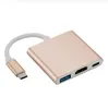 Câbles Audio USB3.1 type-c vers 4K, adaptateur Multiport AV numérique 1080p USB-C 4K OTG USB 3.0, chargeur HUB pour Macbook 12"