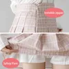 High Waist Women's Skirts Y2k Summer Sweet Mini Korean Plaid Short Pant Pleated School Dance 210629