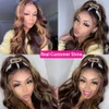 Brazilian Indian Body Wave Transparent Lace Front Wig Ombre 4 27 Highlight Wig Human Hair Wigs