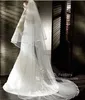 Voile de mariée Long en Satin pour femmes, 2 couches, 3 mètres, bord en Satin, Tulle blanc ivoire, accessoires de mariage, X07267780383