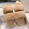 2021 Winter vrouwen huis slippers faux bont warme sho vrouw flats vrouwelijke effen kleur open teen glijd slaapkamer fuzzy