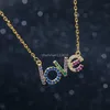 World Bar Love Heart Diamant Collier Chaînes En Or Pendentif Colliers pour Femmes Filles Bijoux De Mode Will and Sandy