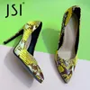 Dress Shoes JSI Women Pumps Sexy Snakeskin Pattern High Heels 10CM Mixed Colors Pointed Toe Large Size Party Elegant Lady VO436