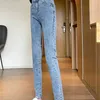 5 Sizes Light Elastic Simple Slim High Waist Button Fly Casual College Wind Solid Simple Spring Women Pencil Pants 210522