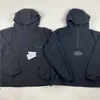 상자 가역 로고 보석 Anorak 1/4 Zip Jacket Pack-n-go 윈드 저항성 풀오버 /립 스톱 바지