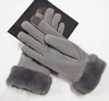 Top grade custom winter imitation Gloves for men women with Lovely Fur Ball Outdoor sport waterproof warm leather Five Fingers Mittens