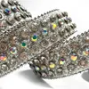 ウエスタンラインストーンベルトカウガールカウボーイのブライングクリスタルスタンドレザーベルトリムーバブルバックルメンズレディースBijoux cjewelers255d