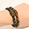 new product launch fashion luxury crown men's jewelry bracelet Amethyst tiger eye stone couple Bracelet