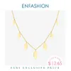 ENFASHION Vintage Leaf Necklace For Women Plant Necklaces 2021 Gold Color Fashion Jewelry StainlSteel Party Collar P203189 X0707