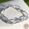 Me Silver Paper Clip Браслет 925 Sterling Love Forever Браслеты-цепочки Fit Pandora для женщин Ювелирные изделия Pulseira Lady Gift с оригинальной коробкой