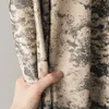 カーテンドレープハンドガーデーファッションブランジングアートカーテン居間の贅沢なベルベットのコーヒー抽象的な柄遮光パネル＃vt