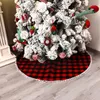 Christmas Decorations 122cm Red Black Checkered Wool Home Party Bottom Ball Tree Decoration Edge Skirt H4x8