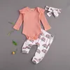 0-18m lente herfst geboren baby baby meisje kleding set gebreide lange mouw romper regenboog broek outfits 210515