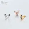Charm Butterfly Silver & Rose Gold Color Hollow Stud Earrings Fashion 925 Sterling Jewelry For Women Anniversary 210707